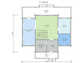 Дом шале из бруса в 1,5 этажа 9х12 с террасой Санда